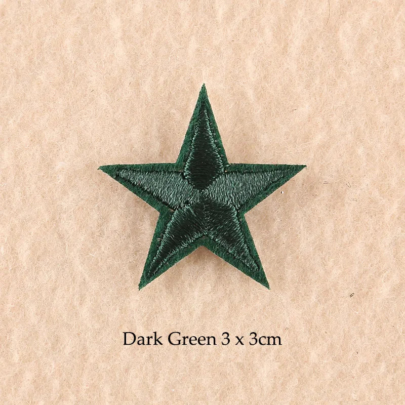 Stars Embroidered Iron-On Patches – Gold, Silver & Colorful Appliqué Stickers for Clothing, Jackets, Bags & DIY Craft Decoration