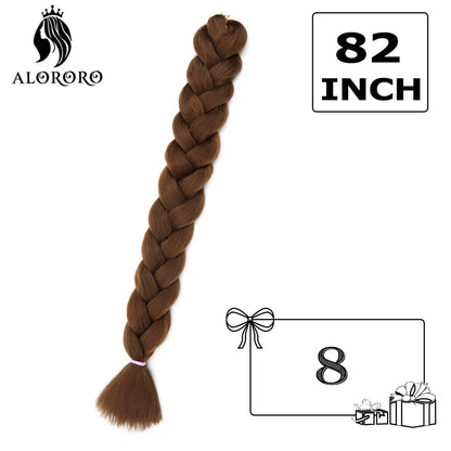 82-Inch Synthetic Braiding Hair Extensions – Jumbo Crochet Box Twist Braids in Green, Red, Pink & Yellow, Pure Color Wholesale