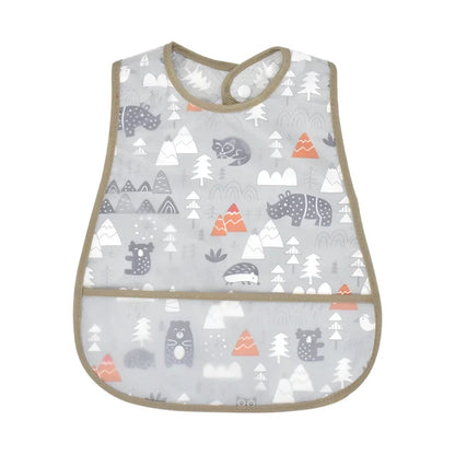Adjustable Baby Bibs - Waterproof EVA Cotton Cartoon Feeding Bibs with Burp Cloth for Boys & Girls