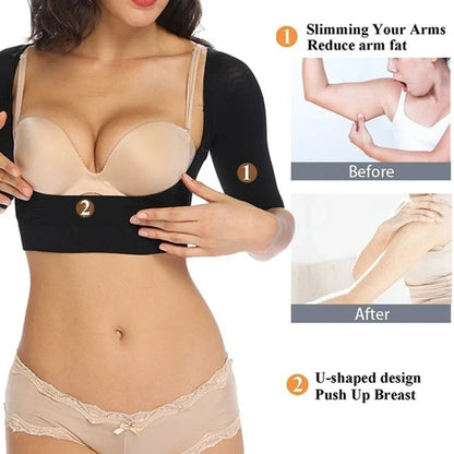 Upper Arm Shaper for Women – Shoulder Slimmer Compression Sleeves & Posture Corrector Body Shapewear Top