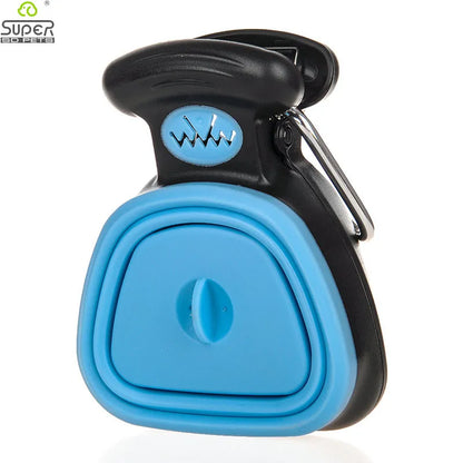 Foldable Dog Pet Travel Pooper Scooper with Decomposable Bags - Clean Pick-Up Excreta Cleaner for On-the-Go Use