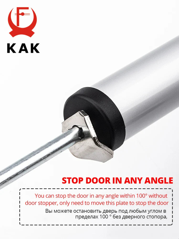 KAK Soft Closing Automatic Door Closer – 35KG Pneumatic Adjustable Speed Door Stop & Protective Holder Hardware