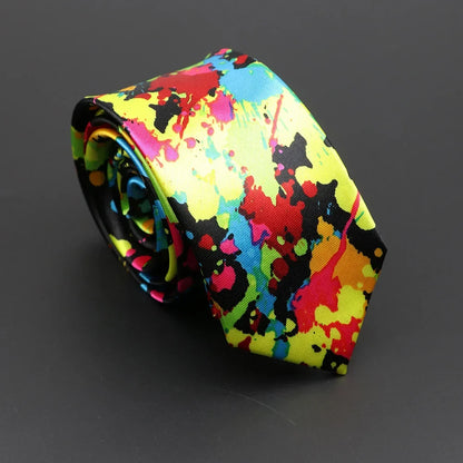 Musical Notes Slim Necktie - Silky Piano & Guitar Print Tie for Men & Women, Elegant Fashion Gift