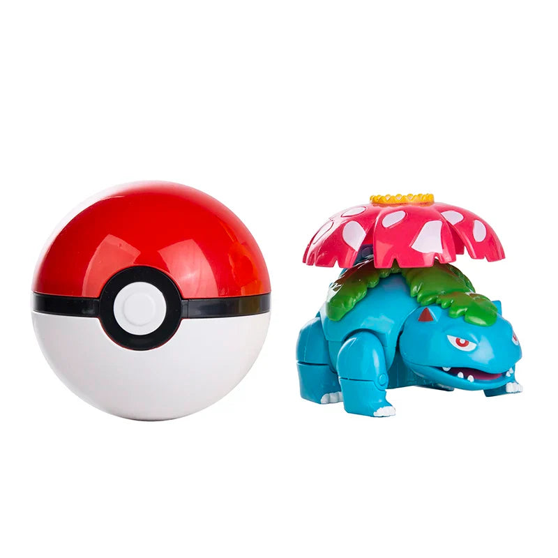 Genuine Pokémon Action Figures Set with Original Box – Pikachu, Charizard, Greninja, Pokéball Deformation Model Toys Gift