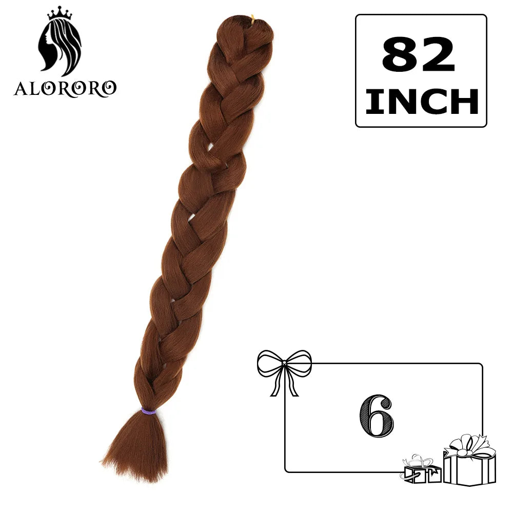 82-Inch Synthetic Braiding Hair Extensions – Jumbo Crochet Box Twist Braids in Green, Red, Pink & Yellow, Pure Color Wholesale