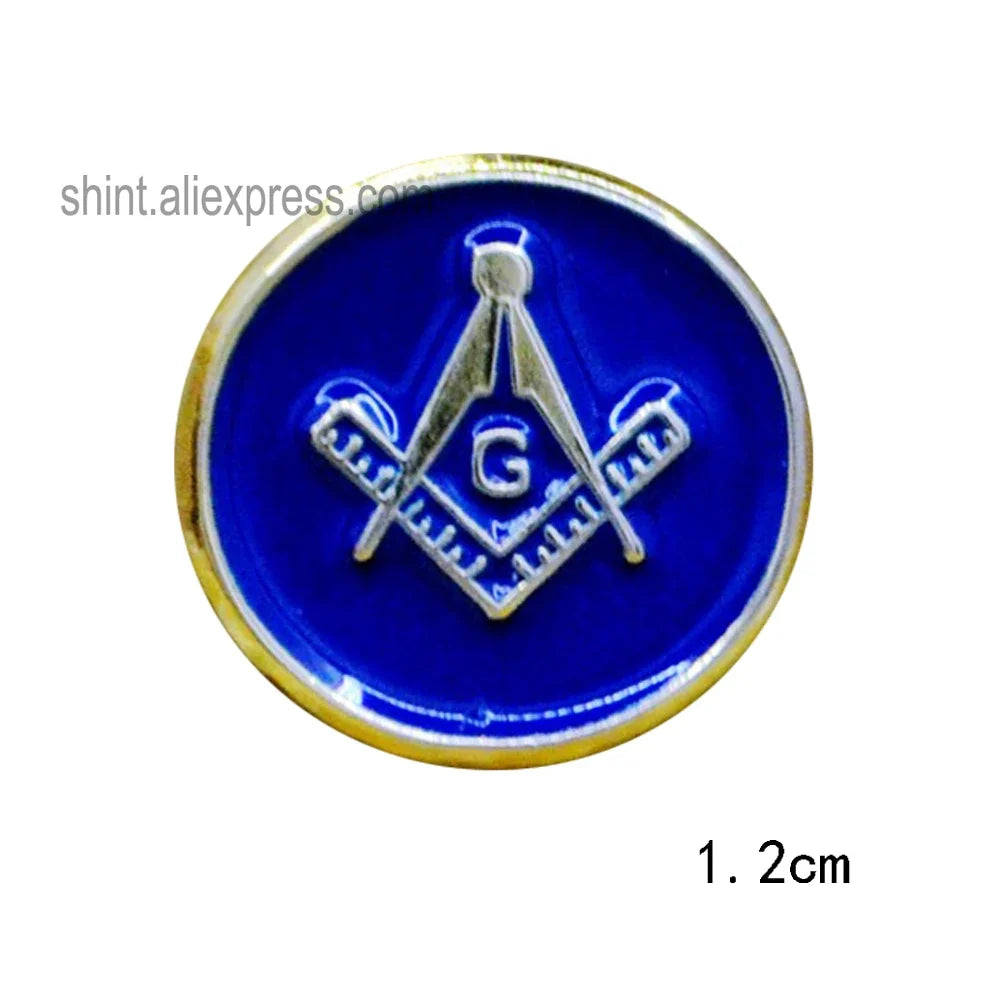 Masonic Freemason Lapel Pin - Forget Me Not Sun Past Master Commemorative Badge for Freemasonry Accessories & Collectors
