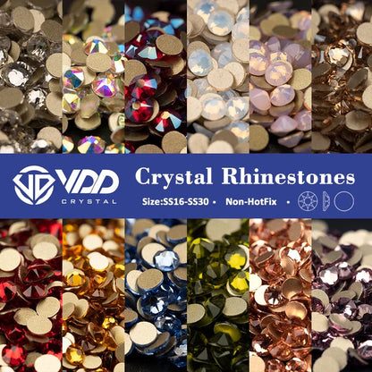 VDD Non Hot Fix Crystal Nail Art Rhinestones - 2088 Flower Flatback Gems for DIY Nail Decorations