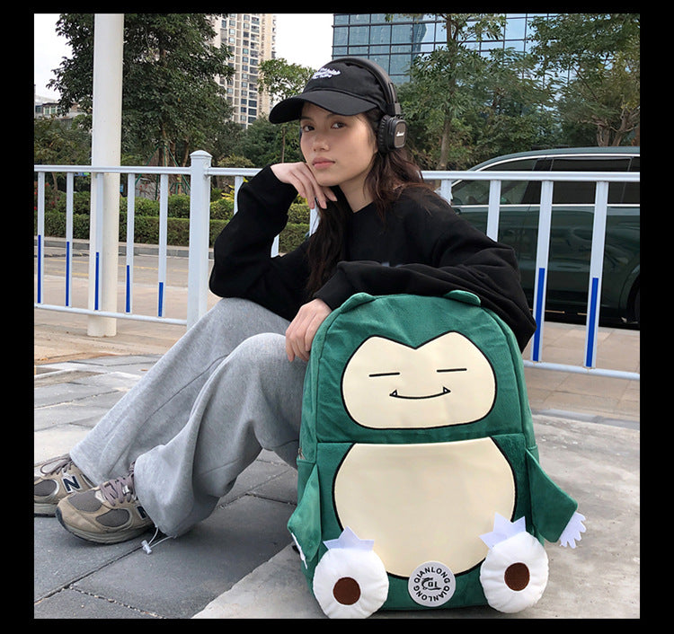 MINISO Switch Pokémon Plush Backpack | Cute Cartoon Schoolbag, Large Capacity for Students & Casual Use