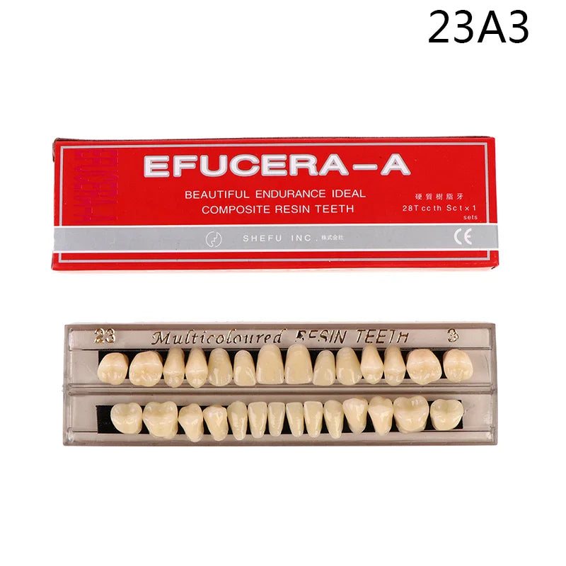 28-Piece Resin Denture Teeth Shade Guide Set, 3D Dental Color Comparator for Teeth Whitening & Dental Plate Matching Tool
