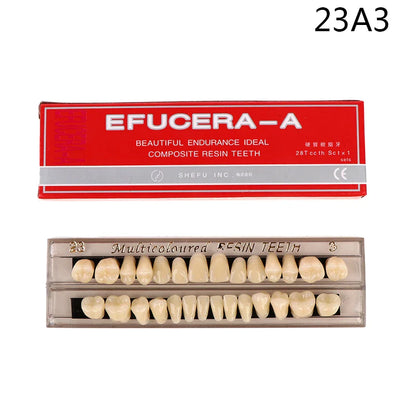 28-Piece Resin Denture Teeth Shade Guide Set, 3D Dental Color Comparator for Teeth Whitening & Dental Plate Matching Tool