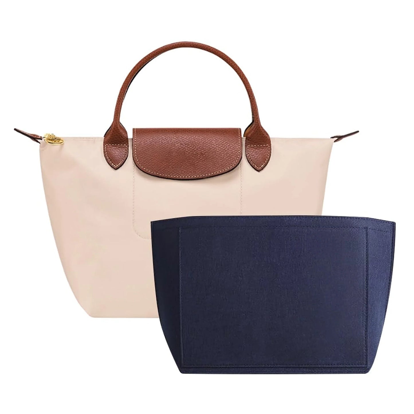 Felt Insert Bag for Longchamp Handbag - Portable Makeup & Purse Organizer Liner for Travel