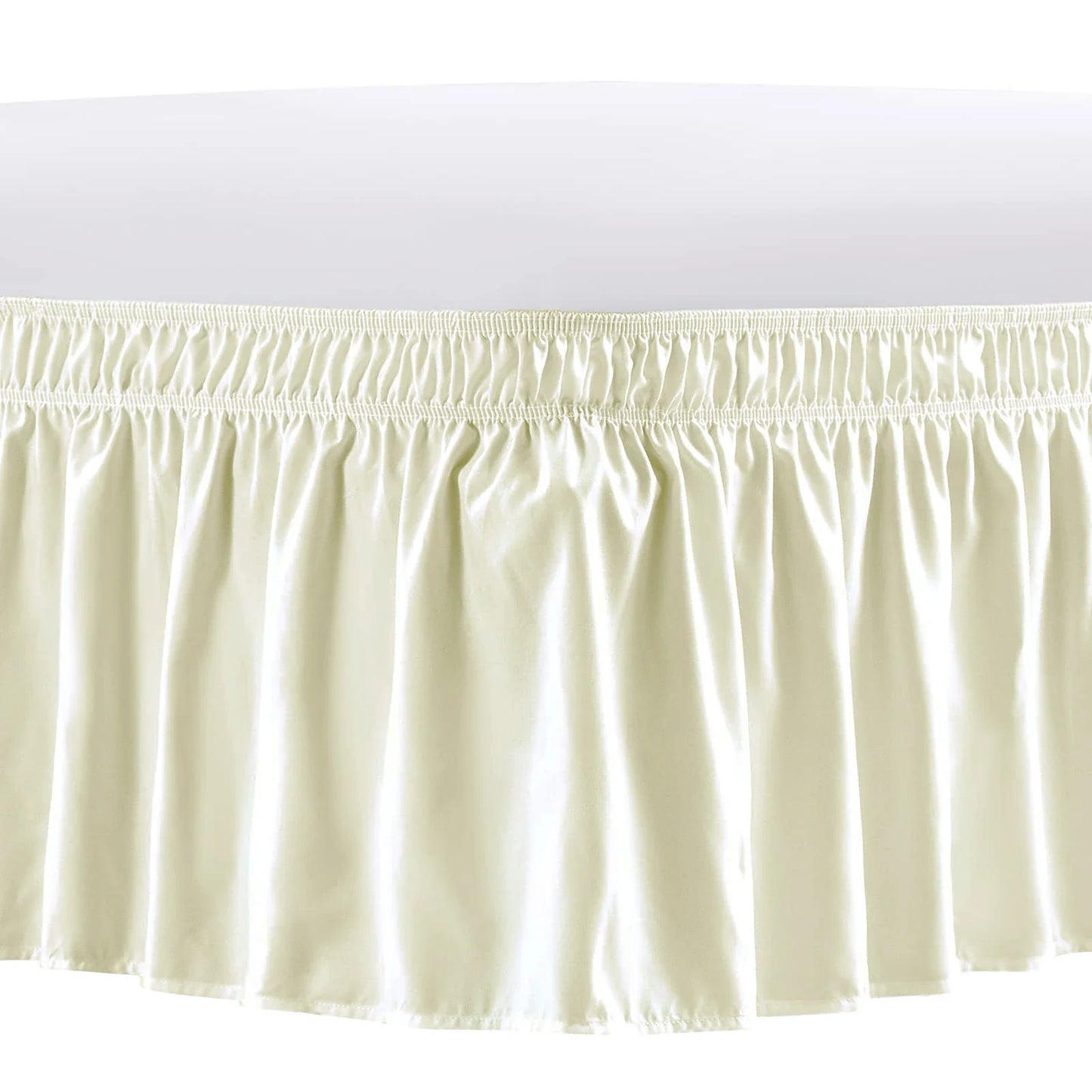 Elastic Wrap-Around Bed Skirt – Wrinkle, Fade & Shrink Resistant Dust Ruffle Easy-Fit Bedding Cover for Adjustable Beds