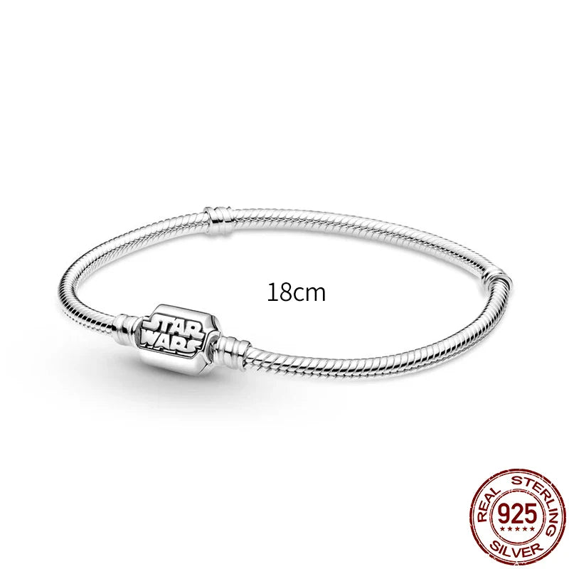 New 925 Sterling Silver Snake Chain Charm Bracelet – Fits Original 925 Pendant Charms & Beads, Heart Bracelet Jewelry for Women