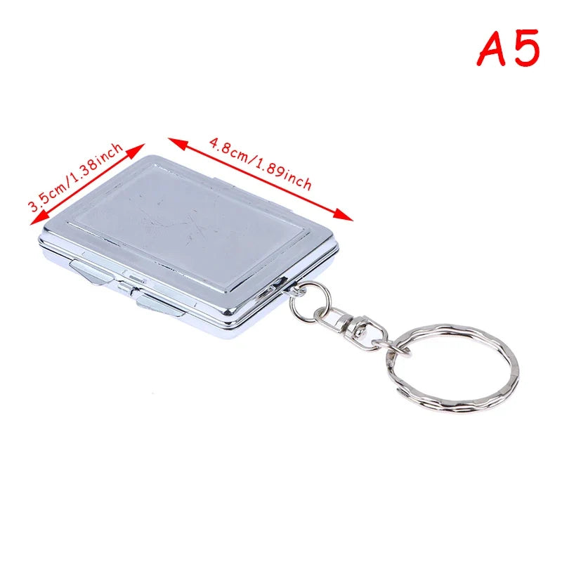 Double-Sided Folding Makeup Mirror - Round, Heart, Oval & Square Metal Keychain Cosmetic Mirror