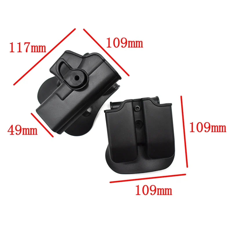 Left Hand Gun Holster – IMI Glock Pistol Case for Gen 1-4 Glock 17, Waist Holster with 9mm Mag Pouch, Hunting Accessories