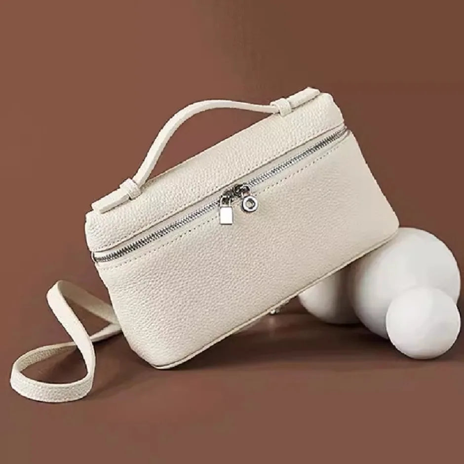 Lychee Grain Mini Shoulder Bag - Elegant Women’s Fashion Crossbody Handbag with Lunch Box Style Design