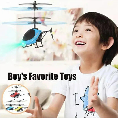 Rechargeable Mini RC Helicopter - Wireless Remote Control Infrared Induction Aircraft Toy for Kids