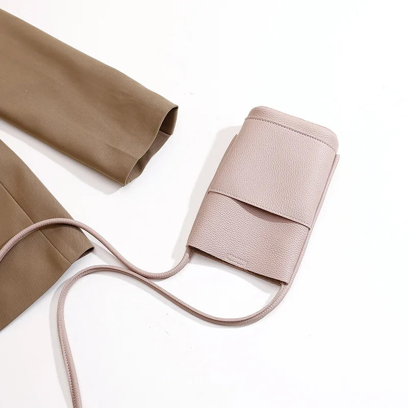 Luxury PU Leather Phone Bag - Custom Letter Crossbody Shoulder Purse for Women’s Fashion Travel & Daily Use