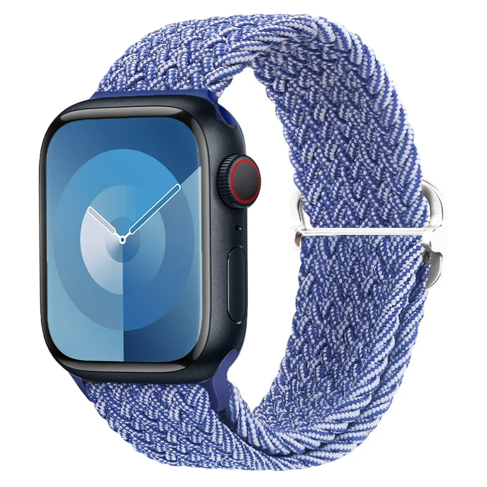 Braided Solo Loop Apple Watch Ultra Band – Elastic Nylon Adjustable Strap for iWatch SE, Series 3–9 (38mm–49mm) Bracelet Band
