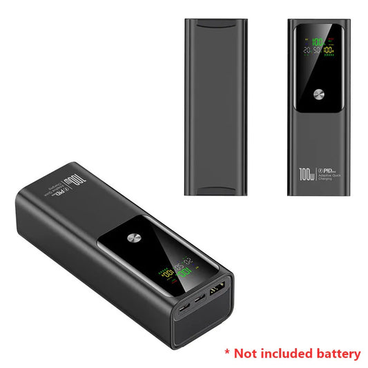 DIY 100W Battery Charger Case - 21700 Battery Power Bank Box with PD Fast Charging for MacBook & Devices