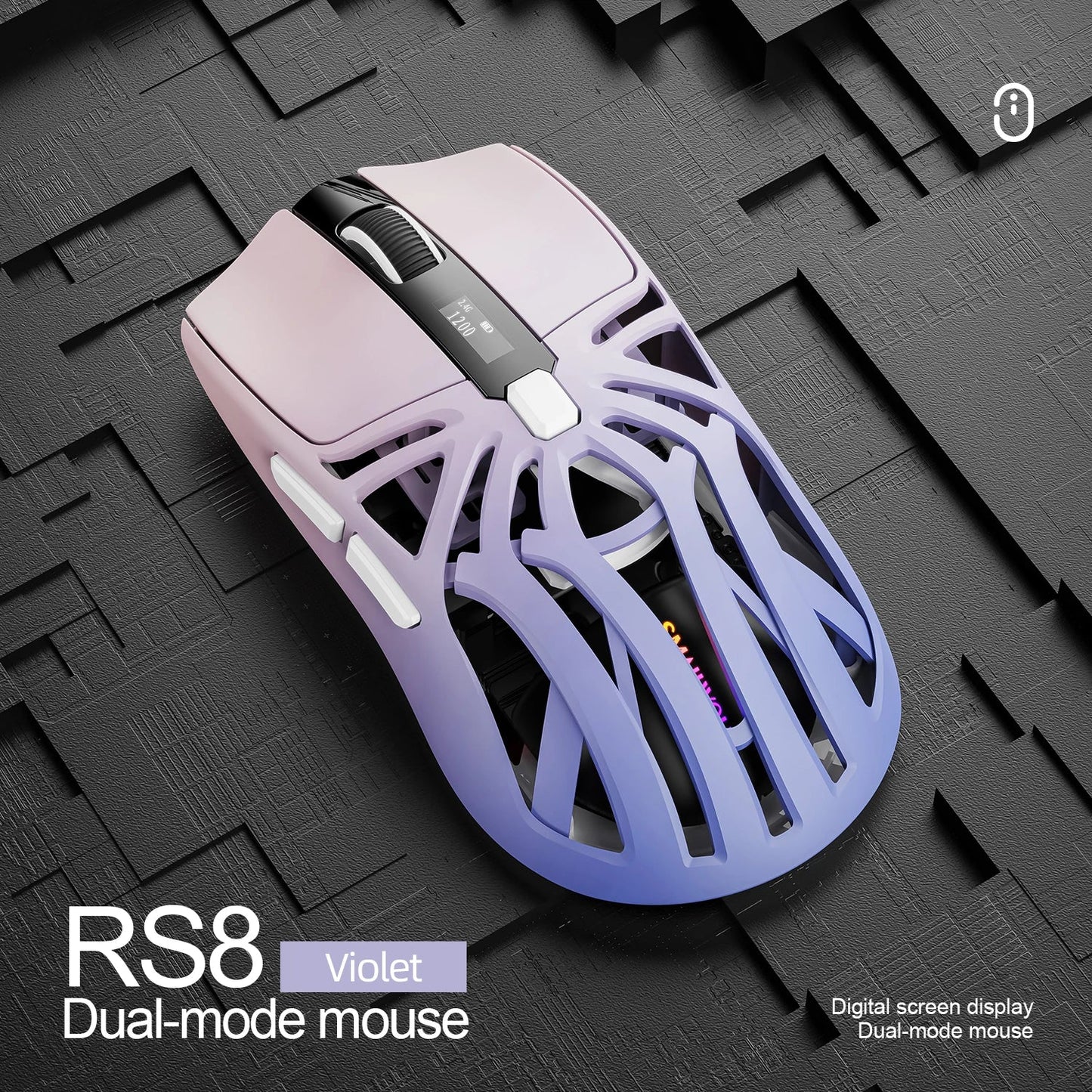 SmailWolf RS8 Wireless Gaming Mouse – Bluetooth & 2.4G, Lightweight E-Sports Mouse, 10,000 DPI, Triple Mode