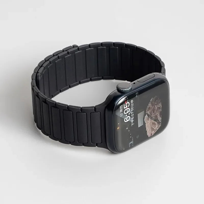 Magnetic Silicone Strap for Apple Watch — Fits Ultra 2 & Series 11–3 (40–49mm)