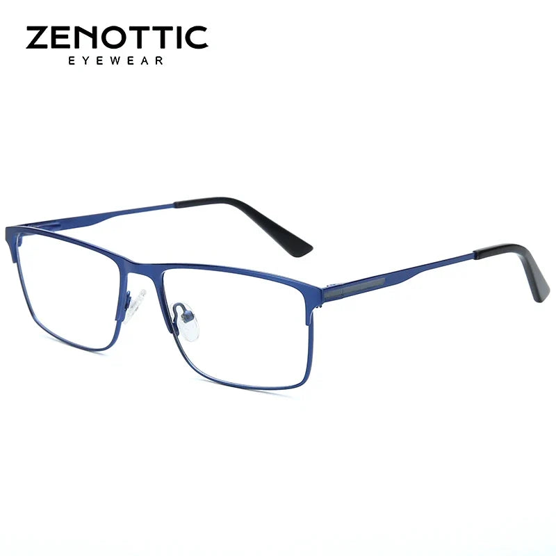 ZENOTTIC Titanium Progressive Glasses - Men's Square Anti Blue Light Photochromic Prescription Eyewear for Myopia Vision Correction