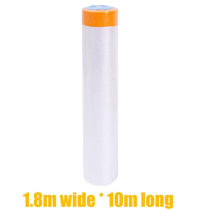 10M Pre-Taped Masking Film Disposable Dust-Proof Plastic Drop Cloth for Painting & Furniture Protection