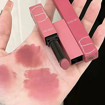 TX010 Thin Tube Matte Lipstick – Waterproof, Sweatproof, Long-Lasting Lip & Cheek Makeup