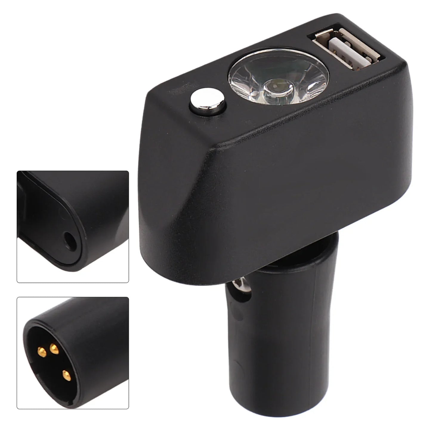 Electric Wheelchair LED Light — Adjustable Angle High-Brightness 3-Pin XLR Headlight with Controller for Night Use