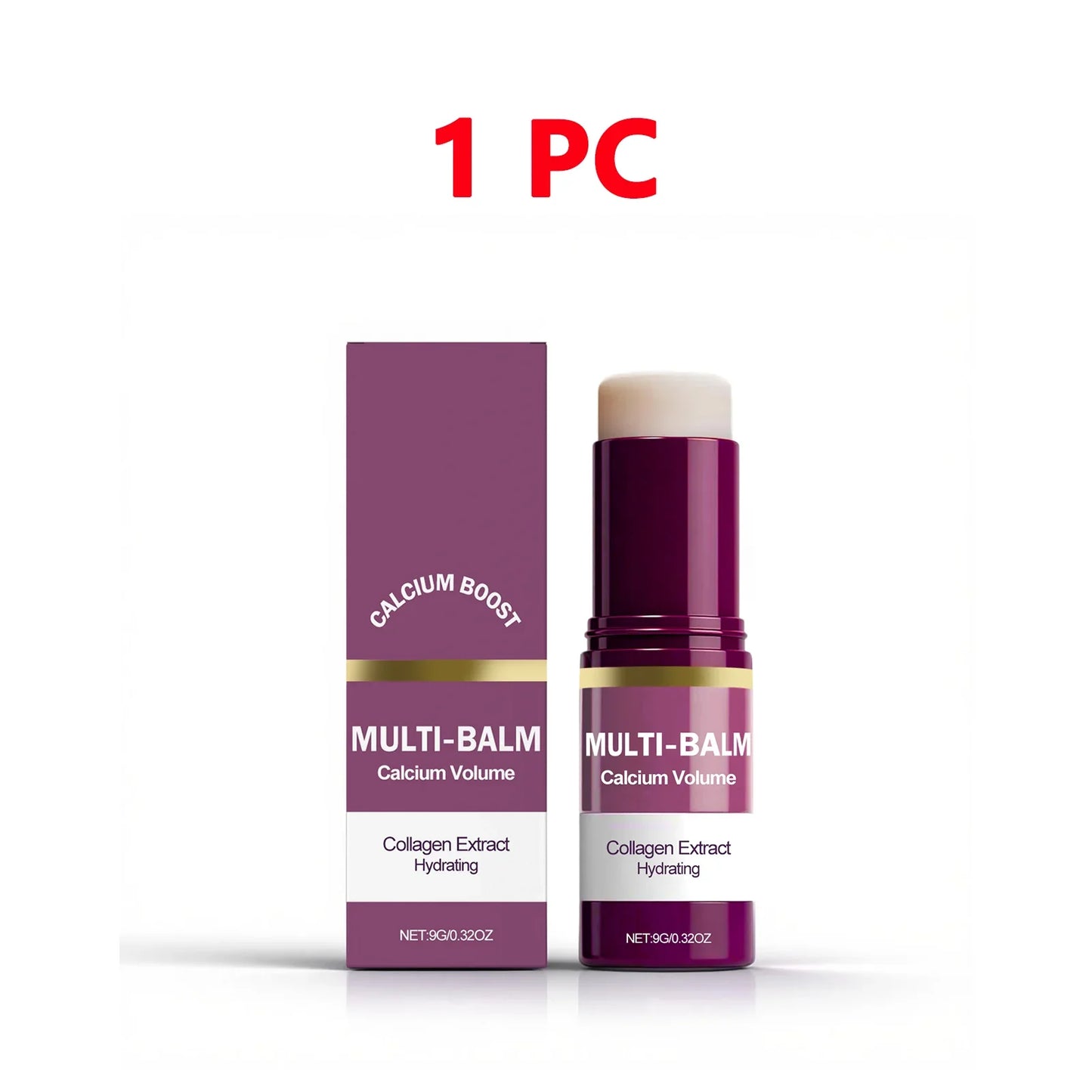 Calcium Volume Multi Balm Stick - Collagen Infused Hydrating Firming Anti-Wrinkle Pre-Makeup Moisturizer