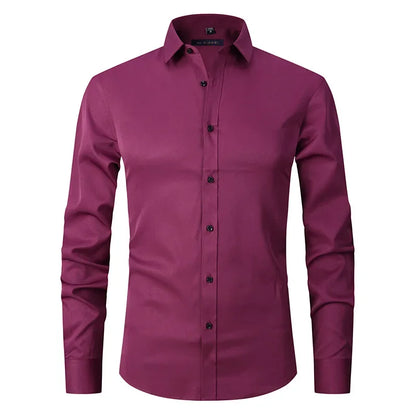 Men’s Slim Fit Dress Shirt - Long Sleeve Business Casual Formal Shirt for Spring Office & Elegant Wear