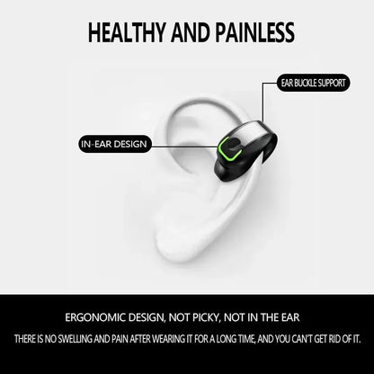 Wireless Bluetooth Earphone Clip – Bone Conduction TWS Headset with Mic, Sport Noise-Canceling High-Quality Auriculares