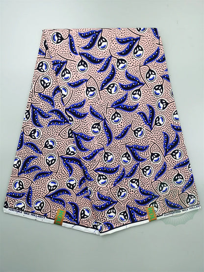 Guaranteed Original African Wax Fabric - 100% Cotton Real Ankara Print 6 Yards for Wedding Dresses & Sewing