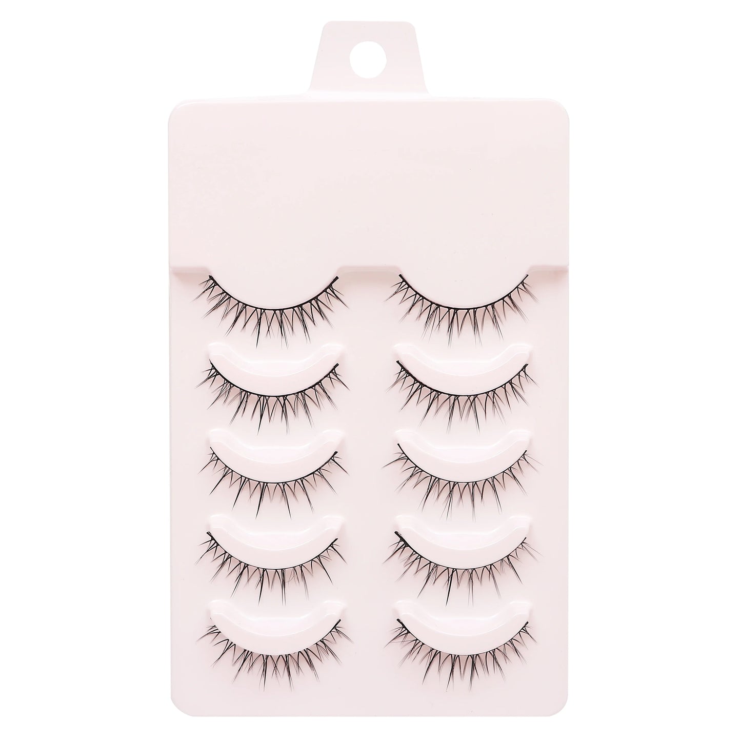 5 Pairs Manga Style Cosplay False Eyelashes – Soft Natural Short Mink Strip Lashes with Clear Band