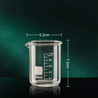 High Borosilicate Glass Measuring Cup – Clear Scale Laboratory Beaker, Kitchen & Baking Measuring Cup (50-1000ml)