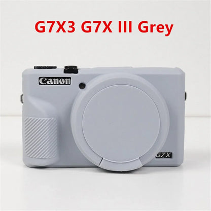Canon G7X Silicone Camera Case - Soft Rubber Shockproof Body Cover with Lens Cap for G7X Mark II III G7XII G7X2 G7XIII G7X3