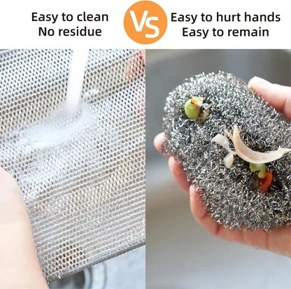 20/5PCS Thickened Steel Wire Cleaning Cloth – Non-Scratch Double-Layer Microfiber Mesh Dishrag & Kitchen Towels for Pots