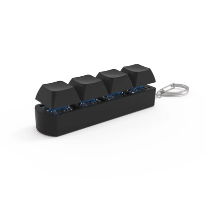 4-Keys Mechanical Keyboard Keycap Toy – Anti-Stress Finger Button Decompression Keychain for Children and Adults