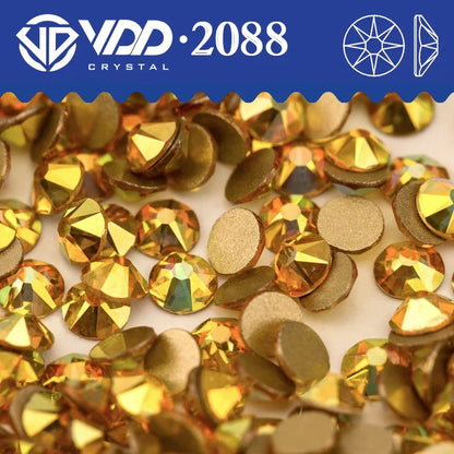 VDD Non Hot Fix Crystal Nail Art Rhinestones - 2088 Flower Flatback Gems for DIY Nail Decorations