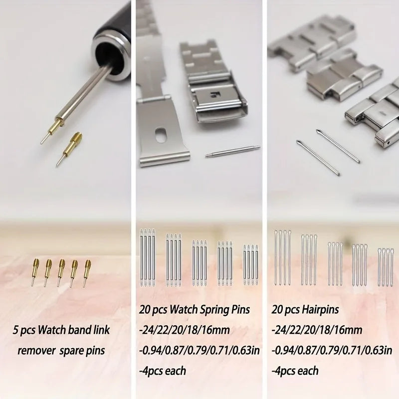 Watch Link Removal Tool Kit - Watch Band Pin Remover & Strap Adjustment Repair Tool Set