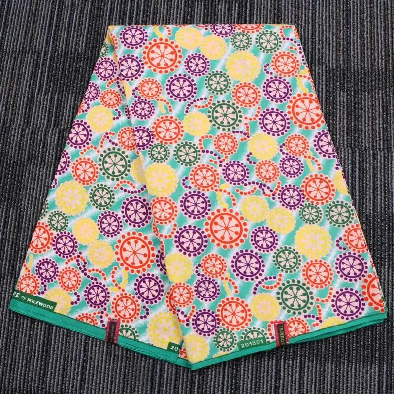African Nigerian Batik Wax Print Fabric - High Quality Polyester Ankara Sewing Cloth A-7
