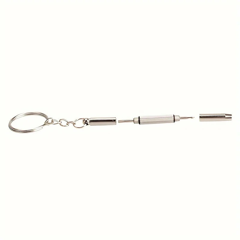 Mini 3-in-1 Glasses Screwdriver Kit | Multifunction Spectacle, Sunglass & Watch Repair Set with Keychain