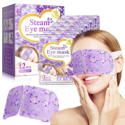 12-Pack Self-Heating Eye Masks – Disposable Lavender Moisturizing Heat Pads for Sleep & Daily Eye Care