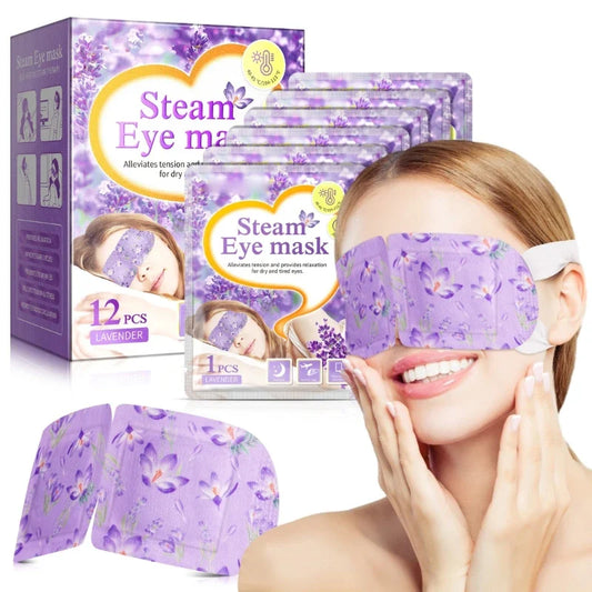 12-Pack Self-Heating Eye Masks – Disposable Lavender Moisturizing Heat Pads for Sleep & Daily Eye Care