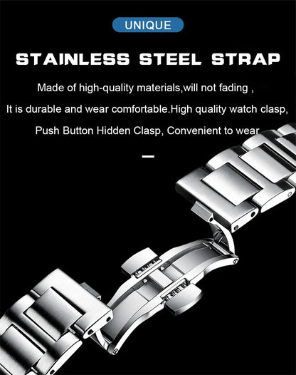 POEDAGAR Luxury Men's Watch – 30ATM Waterproof, Stainless Steel Square Quartz, Luminous Date, Business reloj hombre