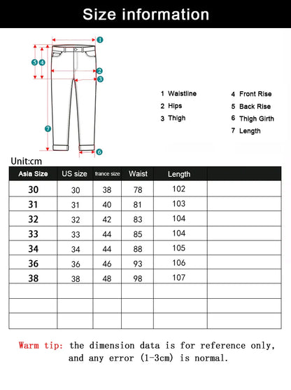Men’s Classic Black Jeans — Soft Biker Denim Pants Jean Homme Pantalones Hombre Masculino Overalls, Sizes 32-38