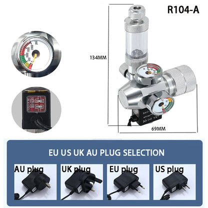 2024 DIY Aquarium CO2 Regulator – Electromagnetic Valve, Bubble Counter & Pressure Reducing Valve for Fish Tank CO2 Control System