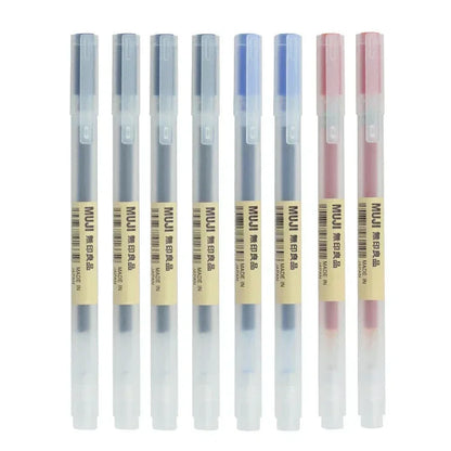 MUJI Gel Pen Set - 6 or 8 Pack 0.38mm/0.5mm Fine Point Black, Blue & Red Japanese Stationery