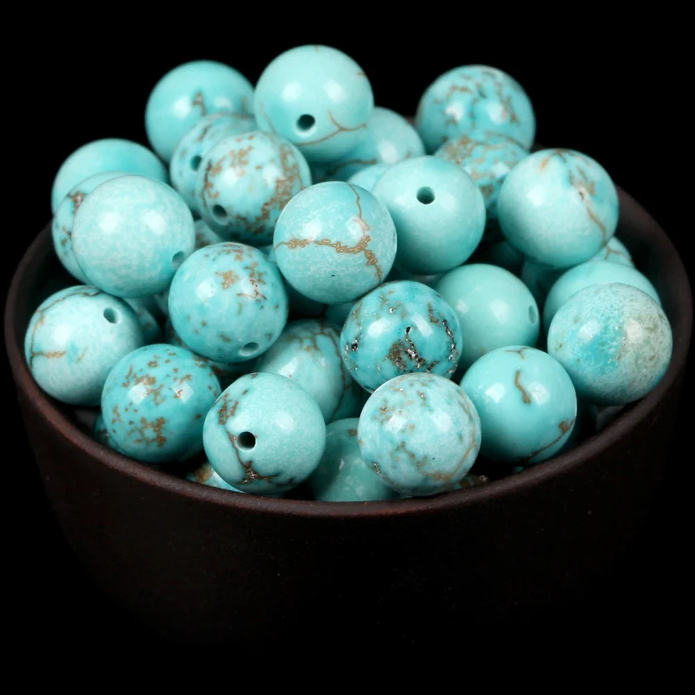 Natural Gemstone Spacer Beads - Tiger Eye, Amazonite, Lava, Turquoise & Agate Loose Beads for DIY Jewelry Bracelets